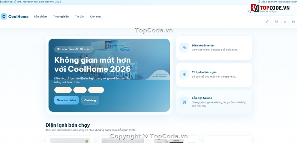bán website,website bán điều hòa,web bán điều hòa
